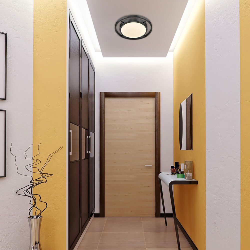 Golden Lighting 13.5&quot; Astra Flush Mount in Matte Black, , large