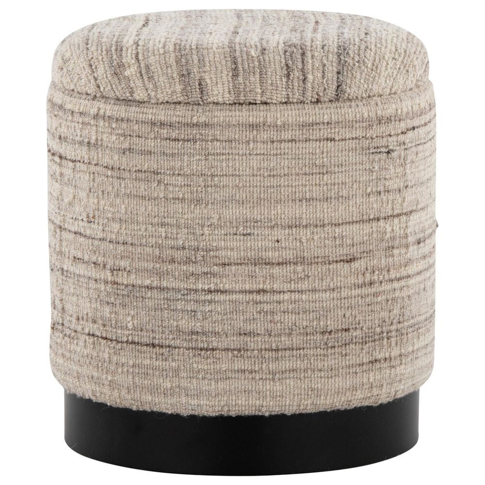 LumiSource Tahoe 18" Band Storage Ottoman in Cream, , large