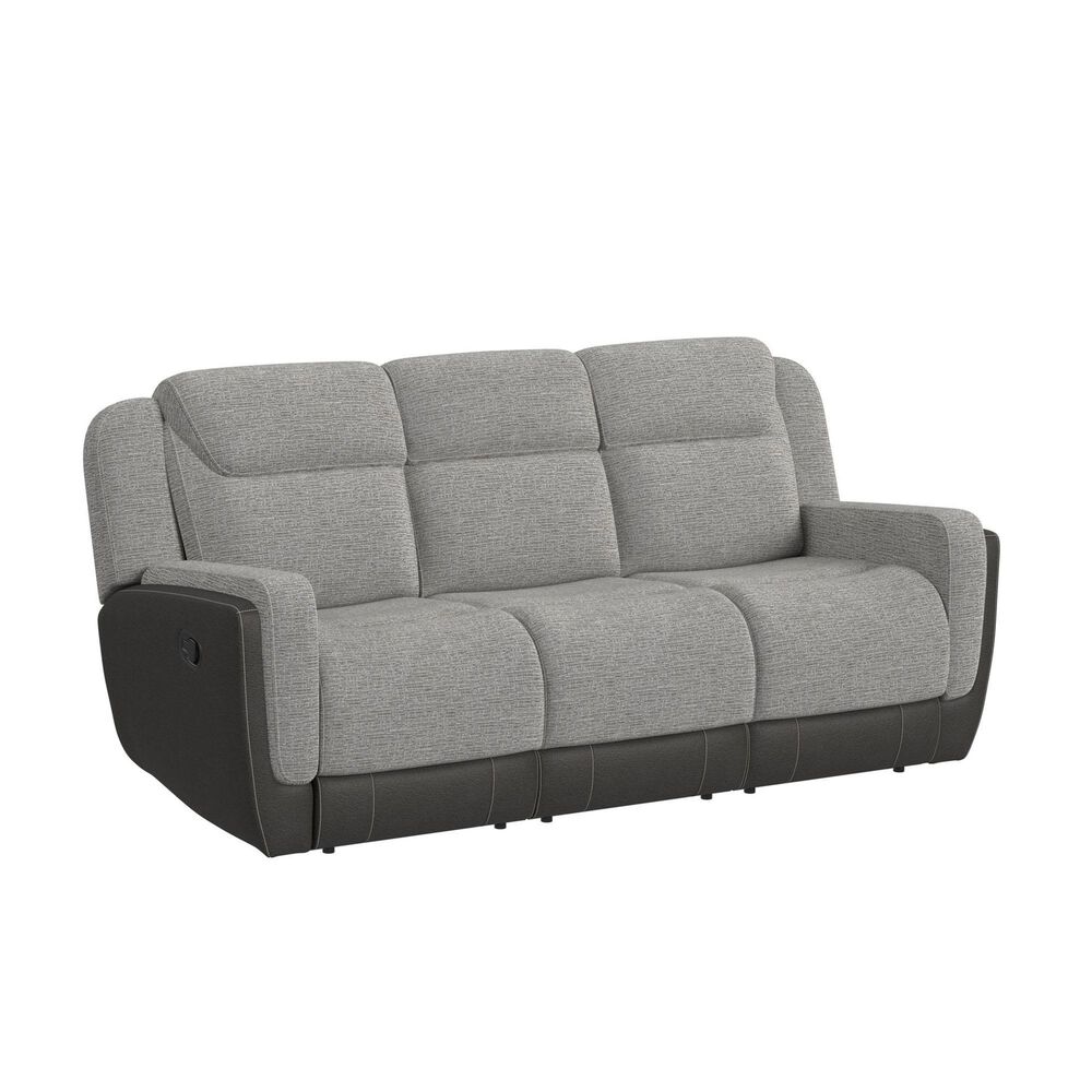 Mayberry Hill Hornet Manual Reclining Sofa in Grey, , large