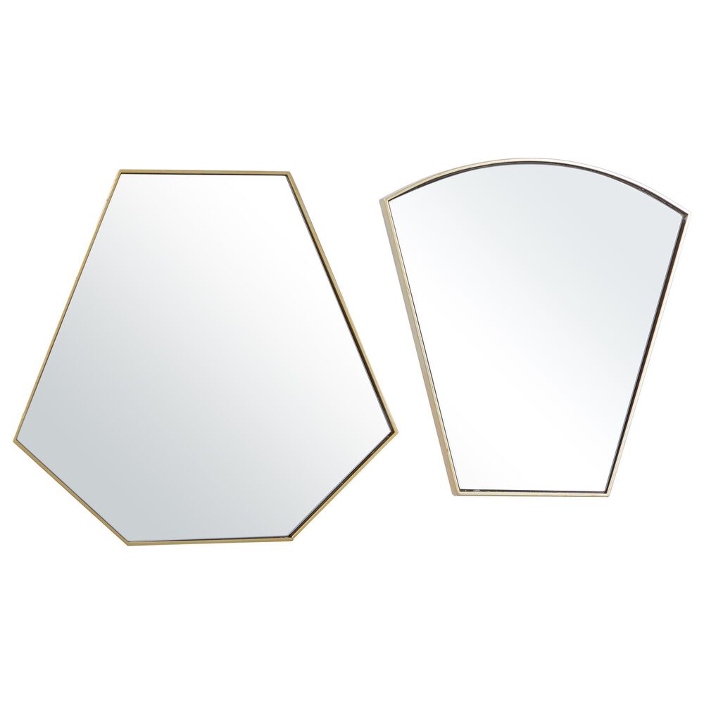 CosmoLiving by Cosmopolitan Contemporary Wall Mirror in Gold &#40;Set of 2&#41;, , large
