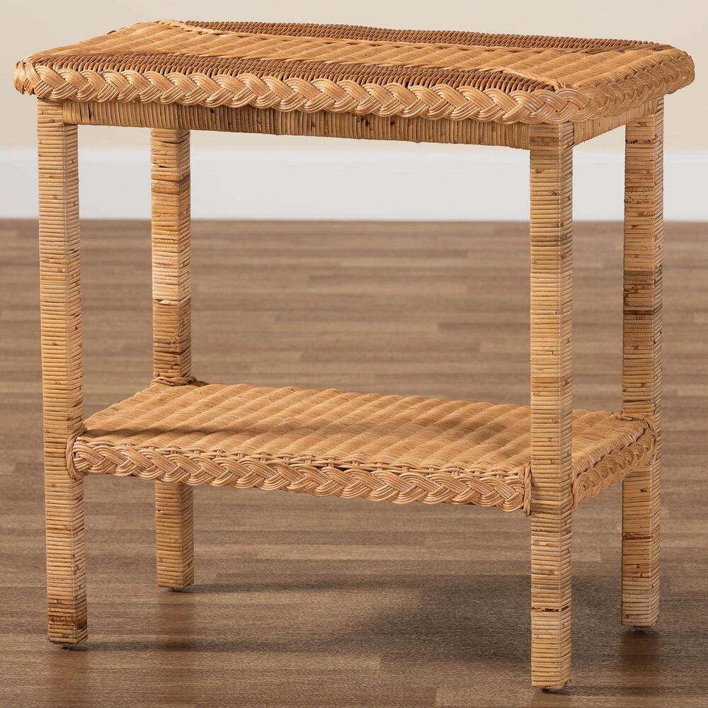Baxton Studio Minahasa Side Table in Light Honey, , large