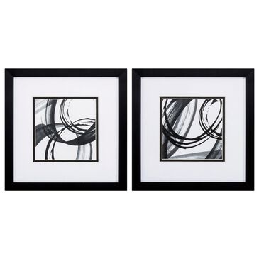 Propac Black Rings Wall Art in Black and White (Set of 2), , large