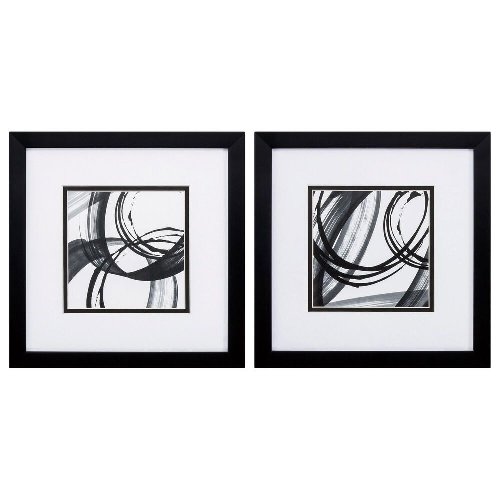Propac Black Rings Wall Art in Black and White (Set of 2), , large