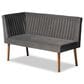 Baxton Studio Alvis 2-Piece Dining Nook Banquette Set with Grey Velvet in Walnut Brown, , large