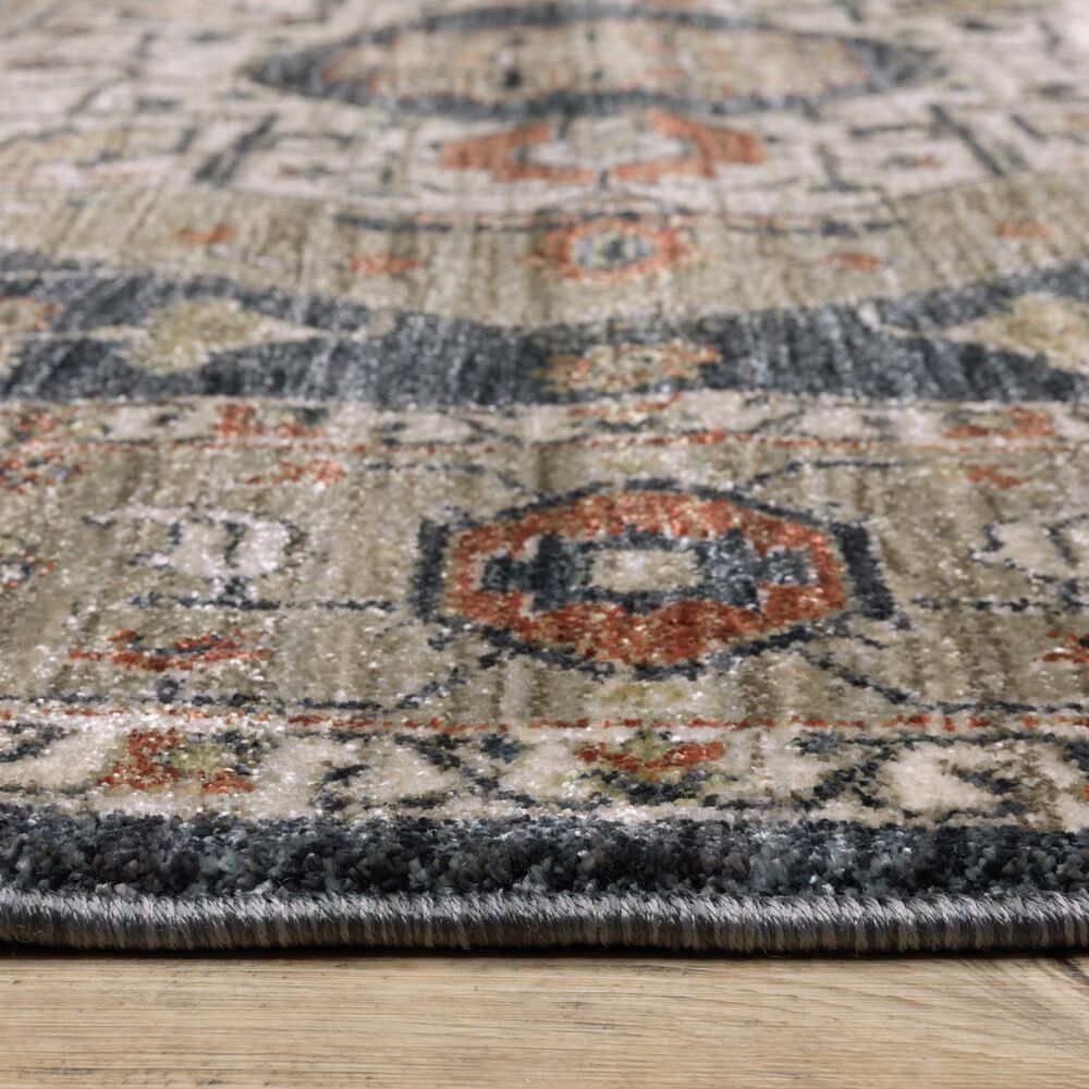 Oriental Weavers Eliana Brown and Blue 9&#39;10&quot; x 12&#39;10&quot; Area Rug, , large