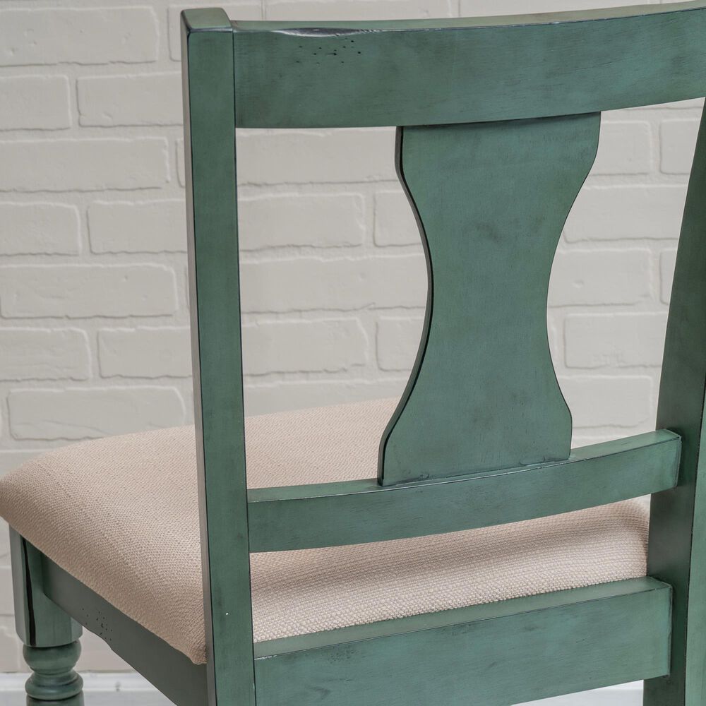 Linon Home Decor Willow Counter Stool with Cream Cushion in Teal, , large