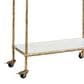 Ashley Plattfield Bar Cart in Antique Brass, White and Clear, , large