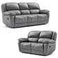 Furniture of America Glarus Manual Recliner Sofa and Loveseat Set in Dark Gray, , large