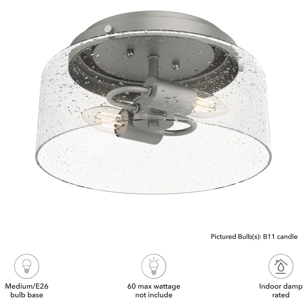 Hunter Hartland 2-Light Flush Mount in Matte Silver, , large