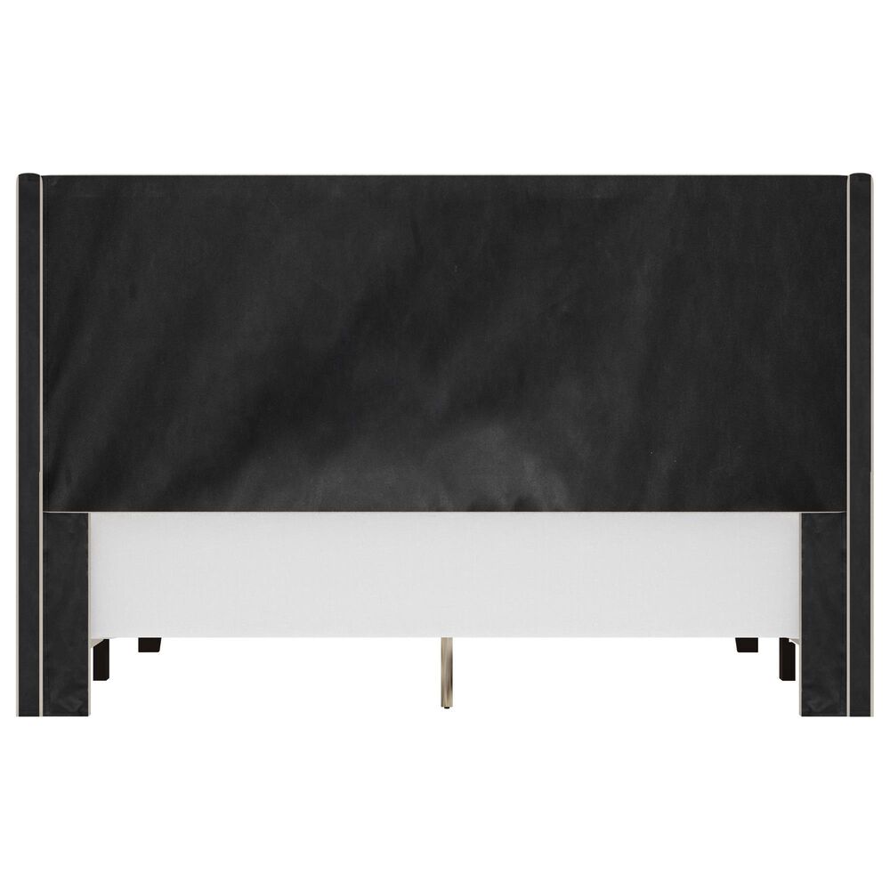 The Monday Company Holborn King Beige Upholstered Platform Wingback Bed in Black, , large