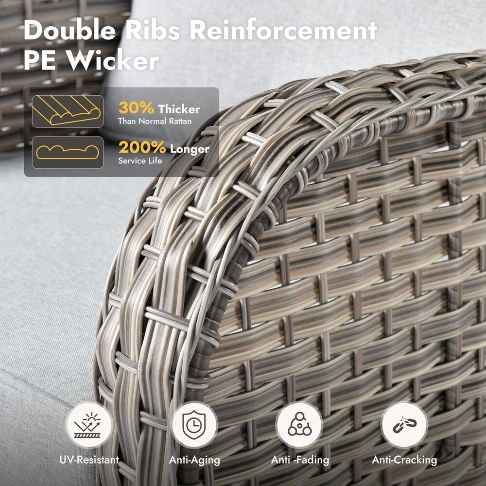 HOMLUX 3-Piece Patio  Conversation Set in Gray, , large