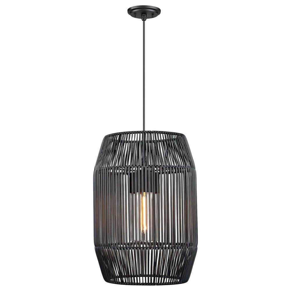 Golden Lighting Seabrooke 1-Light Outdoor Pendant in Black, , large