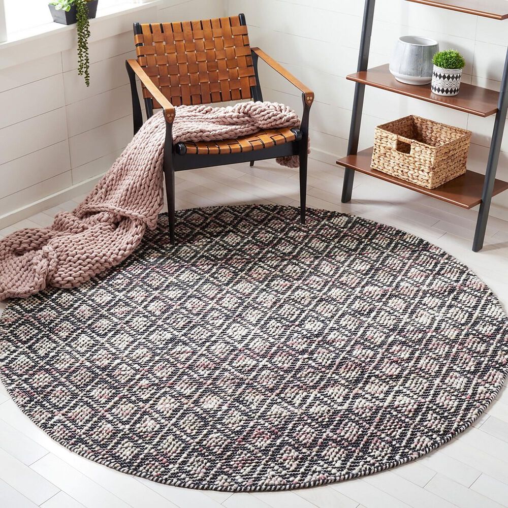 Safavieh Natura 6&#39; Round Ivory and Red Area Rug, , large