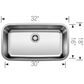 Blanco Stellar Super Single Sink in Stainless Steel, , large