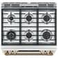 Cafe 30" Slide-In Gas Double Oven with Convection Range in Matte White with Brushed Bronze Handle, , large