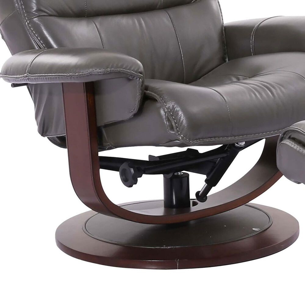 Simeon Collection Knight Manual Reclining Swivel Chair and Ottoman in Ice, , large