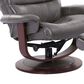 Simeon Collection Knight Manual Reclining Swivel Chair and Ottoman in Ice, , large