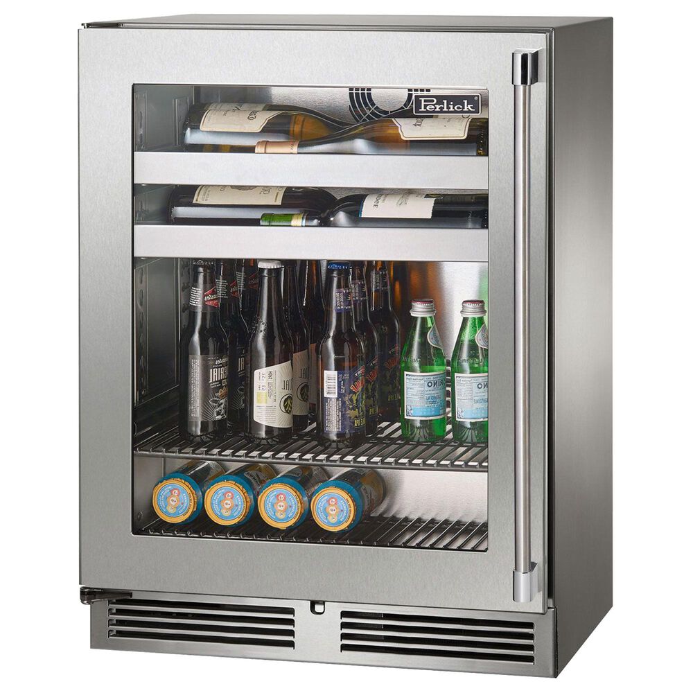 Perlick 3.1 Cu. Ft. Outdoor Signature Shallow Depth Beverage Center with Solid Door and Right Hinge in Stainless Steel, , large