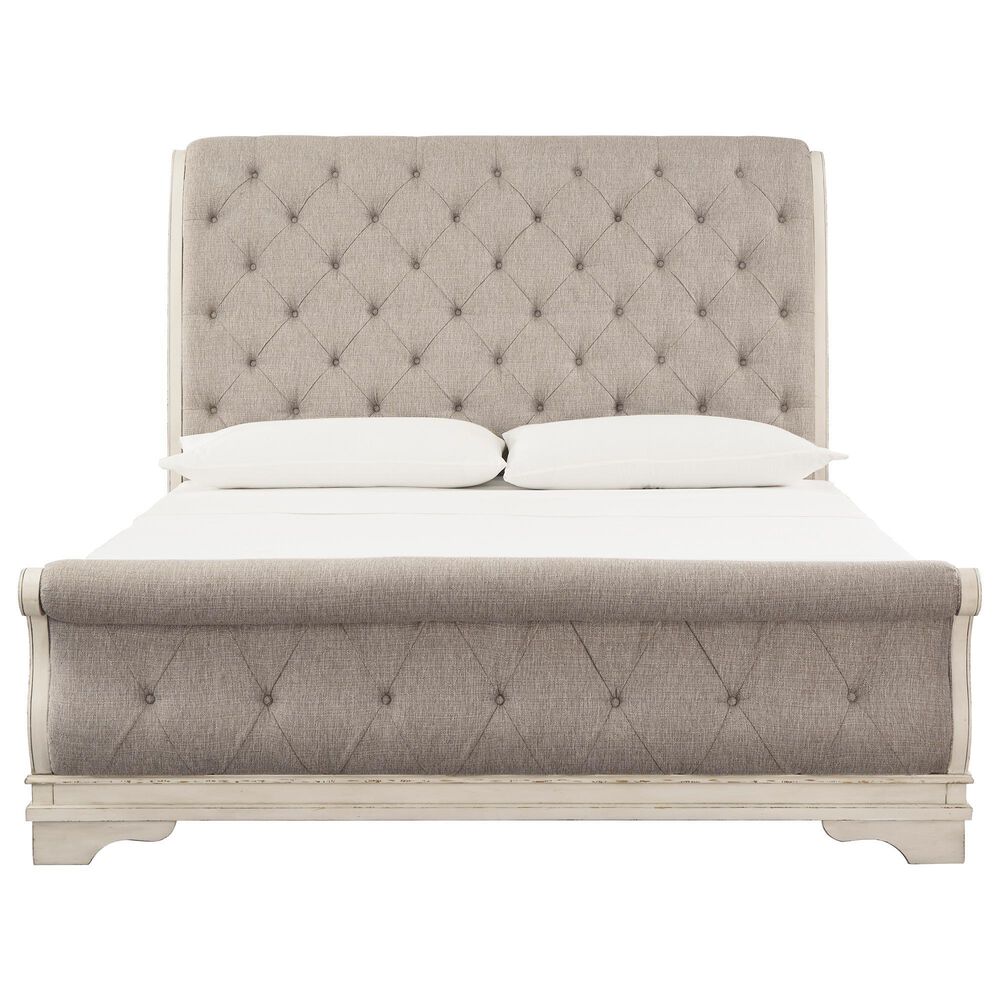 Ashley Realyn King Sleigh Bed in Chipped White, , large