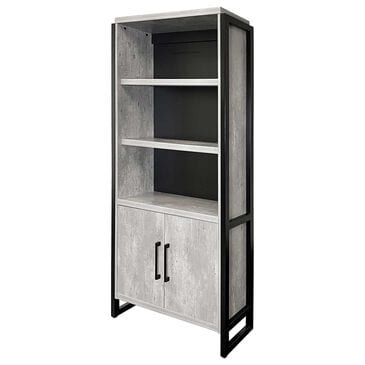 Wycliff Bay Mason 5-Shelf Bookcase with 2-Door in Black and Gray, , large