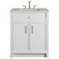 James Martin Bellshire 30" Single Bathroom Vanity in Bright White with 3 cm Lime Delight Silestone Top and Rectangular Sink, , large