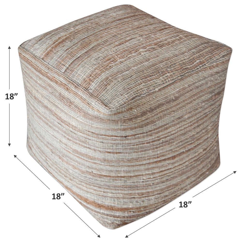 Uttermost Shiro Pouf in Butterscotch and Light Tan, , large
