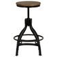 Linon Home Decor Haywood Swivel Backless Stool in Brown, , large