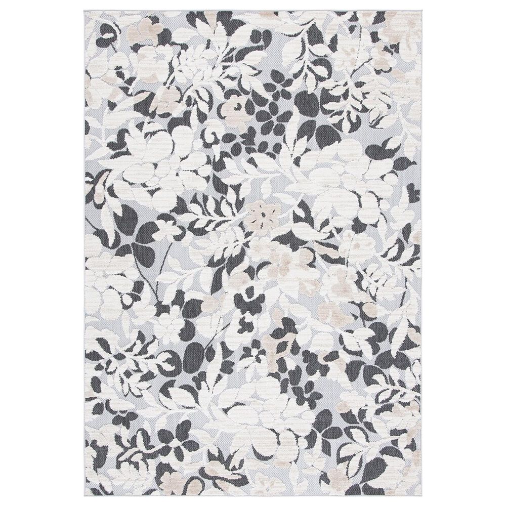 Safavieh Cabana CBN672A 3" x 5" Ivory and Charcoal Indoor/Outdoor Area Performance Rug, , large