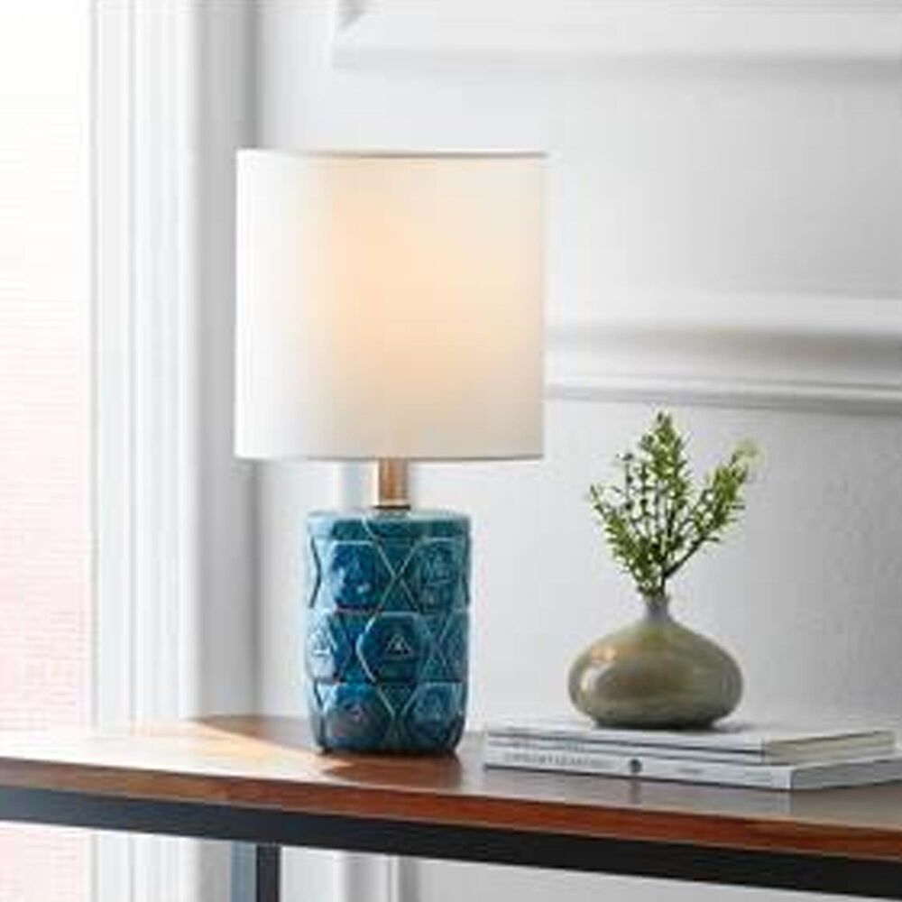 Adesso Ceramic Table Lamp in Blue Bohemian, , large