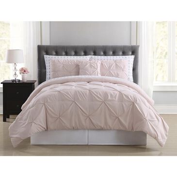 Pem America Arrow Pleated 6-Piece Twin XL Bed in a Bag in Blush, , large