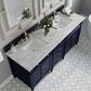 James Martin Vanities Brittany 72" Double Bathroom Vanity in Victory Blue with 3 cm Victorian Silver Quartz Top and Rectangular Sinks, , large