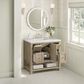 James Martin Vanities Breckenridge 36" Single Vanity in Whitewashed Oak with 3 cm Arctic Fall Solid Surface Top, , large