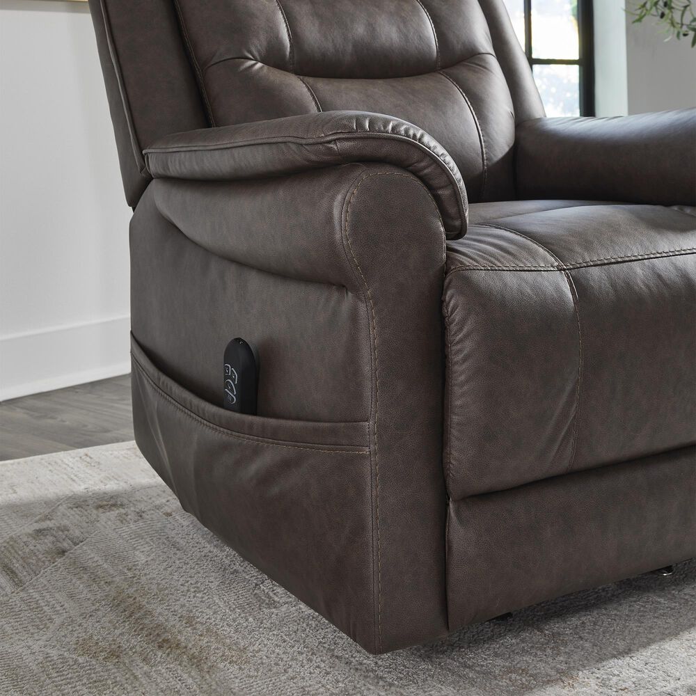 Ashley Oatman Power Lift Recliner in Umber, , large