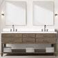 Lexora Home Norwalk 80" Double Bathroom Vanity in Grey Oak with White Quartz Top and Rectangular Sinks, , large