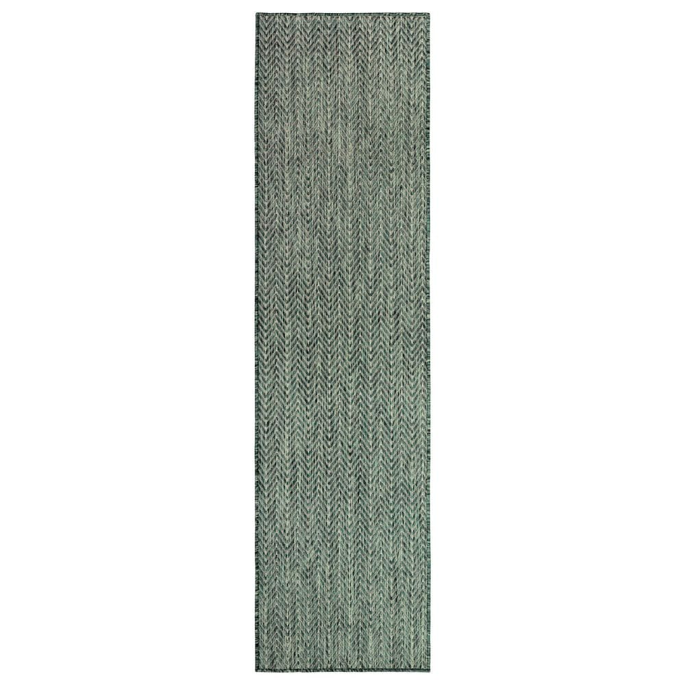 Nourison Horizon HOZ02 Green 2" x 6" Indoor/Outdoor Runner, , large