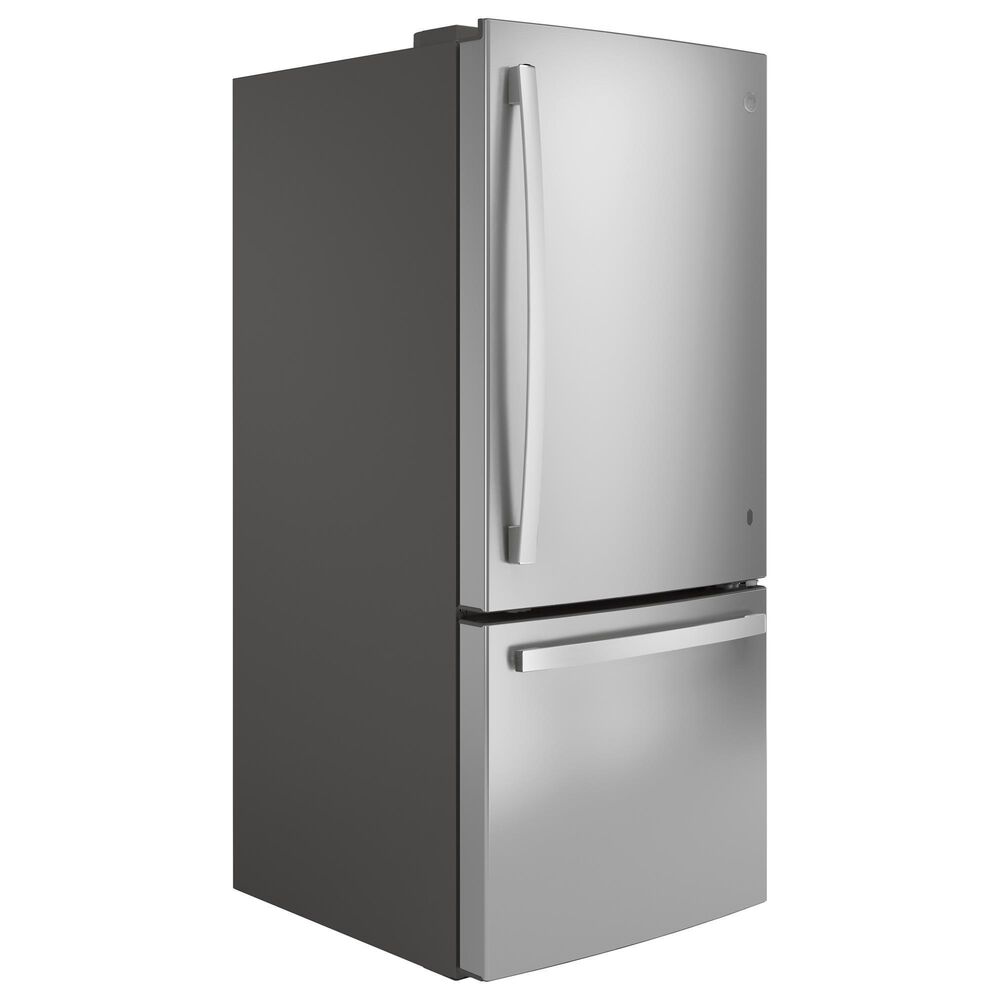 GE Appliances 21 Cu. Ft. Bottom-Freezer Refrigerator with Optional Icemaker in Fingerprint Resistant Stainless Steel, , large