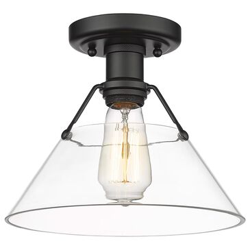 Golden Lighting Orwell Flush Mount with Clear Cone in Matte Black, , large