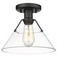 Golden Lighting Orwell Flush Mount with Clear Cone in Matte Black, , large