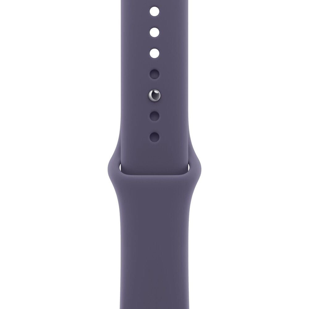 Apple Watch Series 11 (GPS) 46mm Aluminum Case with Purple Fog Sport Band - M/L in Silver and 2-Year AppleCare+, , large