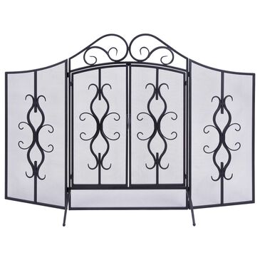 Maple and Jade 60" x 40" Fireplace Screen in Gray and Black, , large
