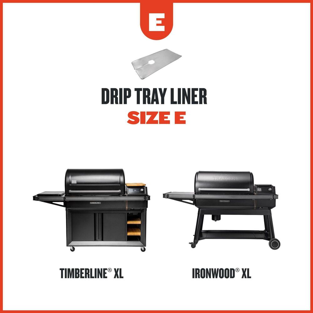Traeger Grills 8-Pack Drip Tray Liner Size E in Silver, , large
