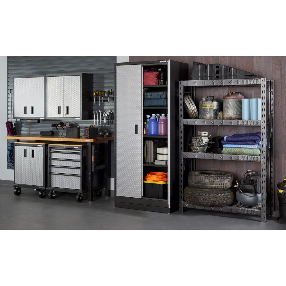 Gladiator Premier 84" Tall Cabinet in Silver Tread, , large