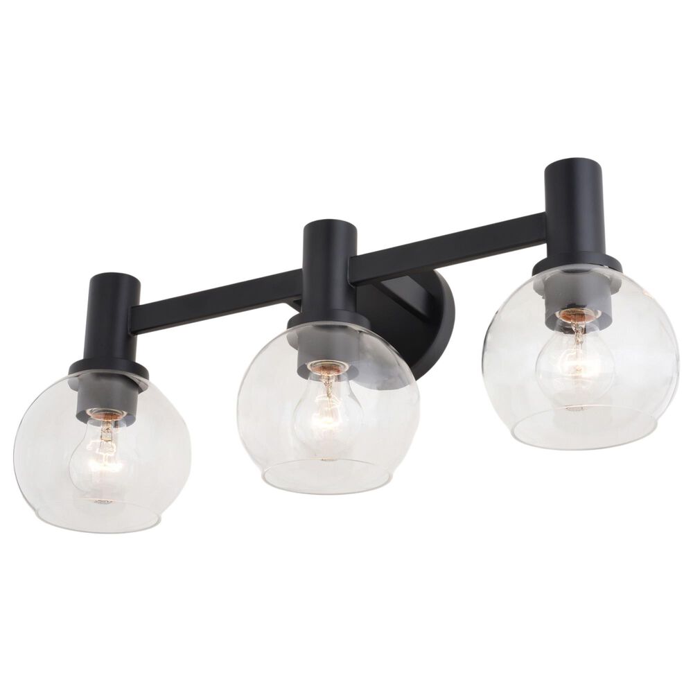 Vaxcel Marshall 3-Light Bathroom Vanity in Matte Black, , large