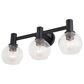 Vaxcel Marshall 3-Light Bathroom Vanity in Matte Black, , large