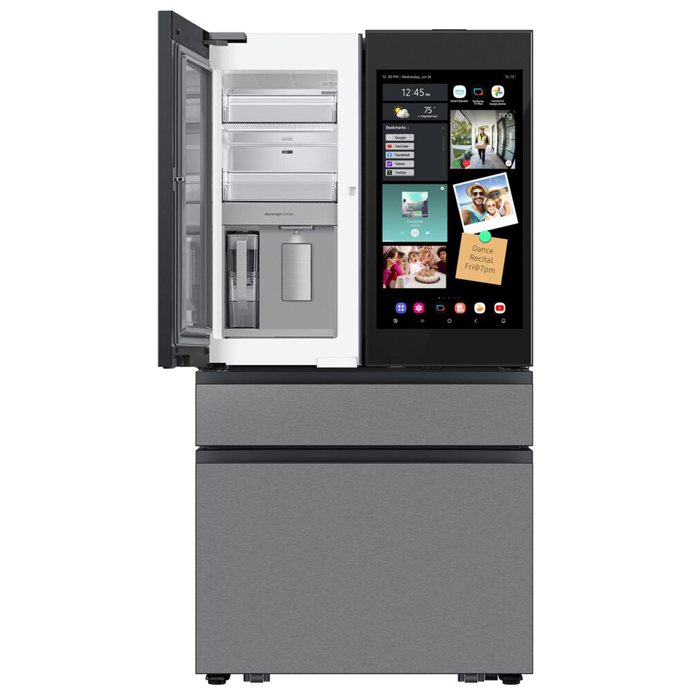 Samsung 28.6 Cu. Ft. Bespoke 4-Door French Door Refrigerator with AI Family Hub+ &amp; AI Vision Inside in Charcoal Glass &amp; Stainless Steel, , large