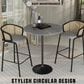 Leisuremod Verve 36" Round Bar Height Dining Table with Sintered Stone Top in Black and Grey - Table Only, , large
