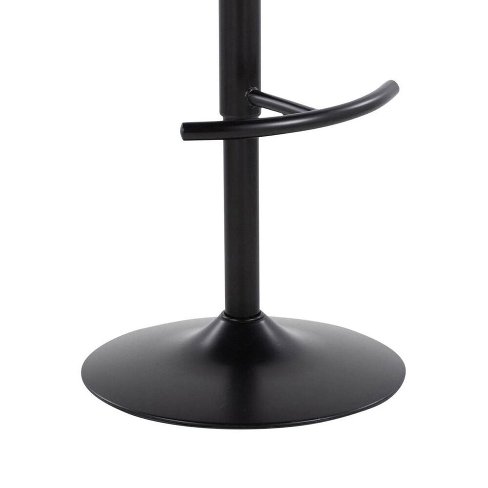 LumiSource Curvo Swivel Adjustable Barstool with Cream Upholstery in Black and Walnut (Set of 2), , large