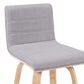 Armen Living Vienna Swivel Bar Height Stool with Gray Upholstery in Patterned Oak, , large