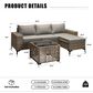 HOMLUX 5-Piece Modular Rattan Outdoor Patio Furniture Set in Dark Gray, , large