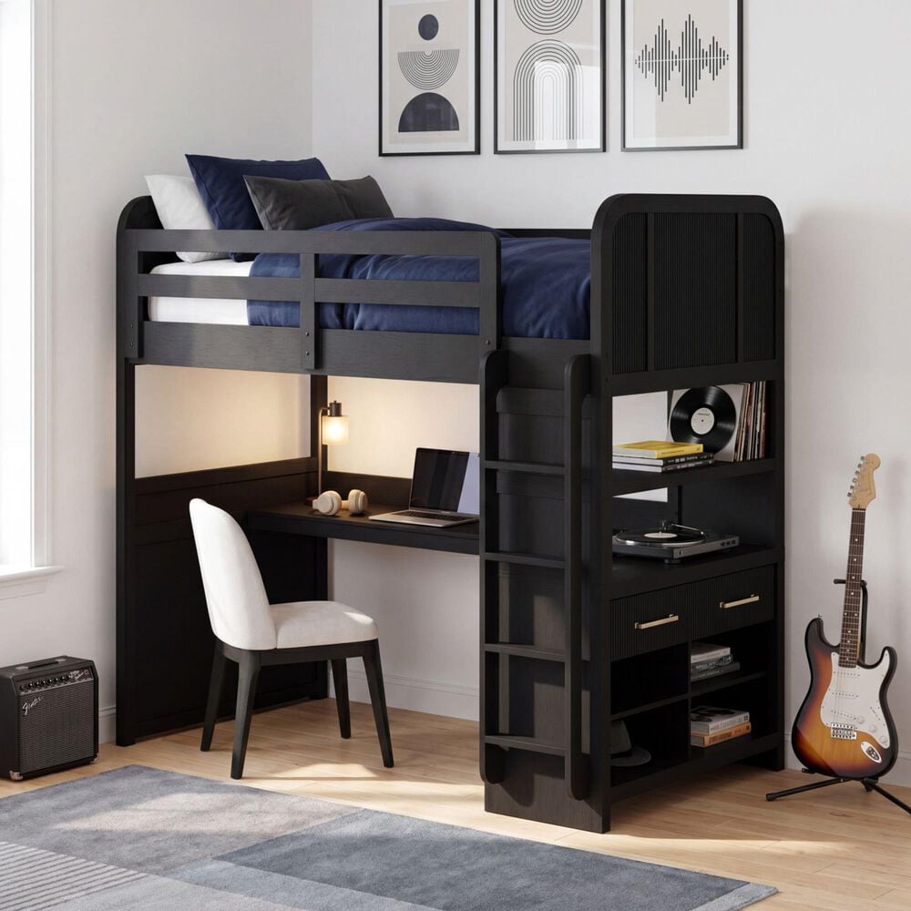 Mayberry Hill Ridgemont Loft Bunk Bed in Black, , large